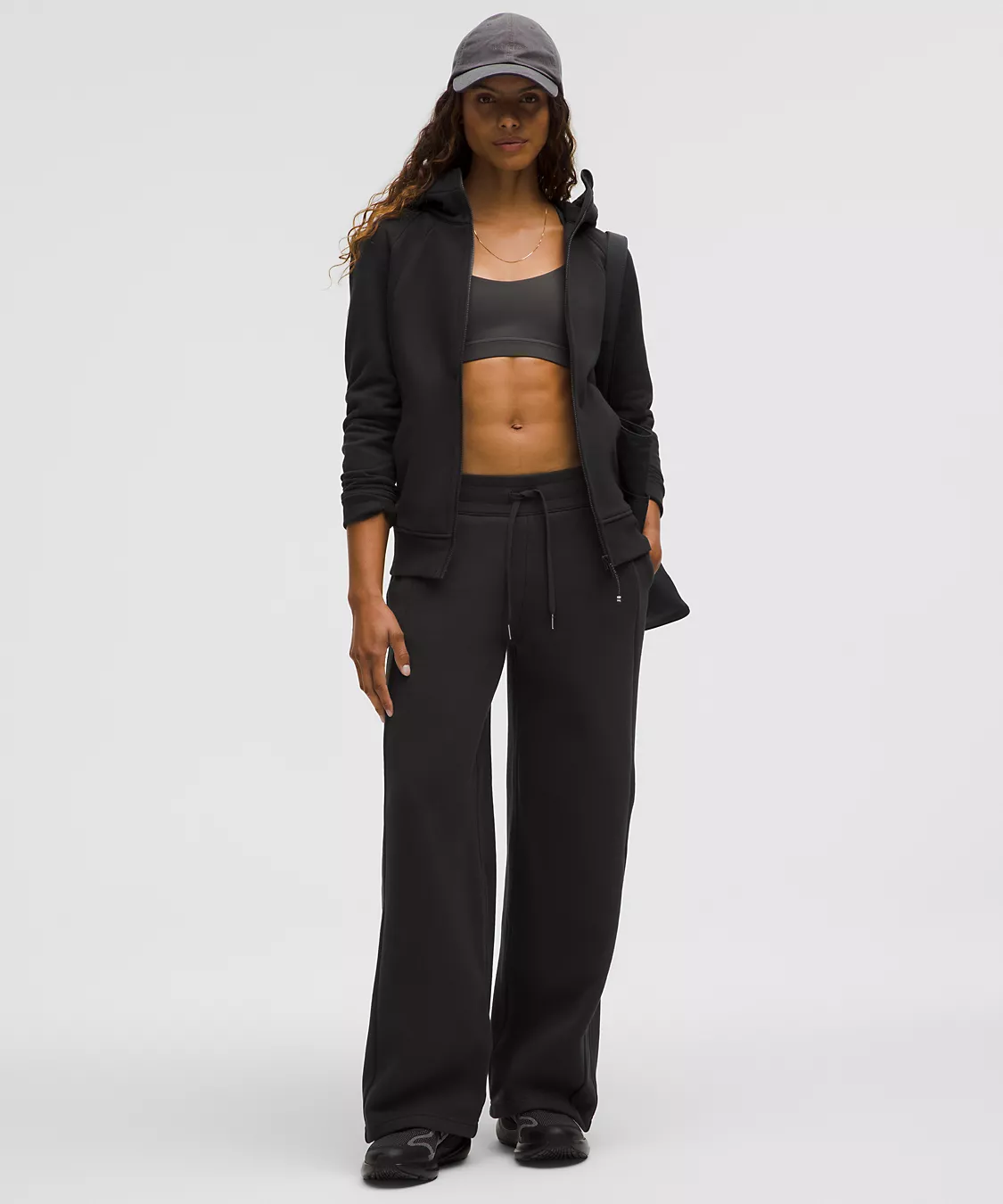Scuba Full-Zip Hoodie & Mid-Rise Wide-Leg Pant Set